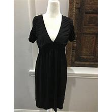 Maggie London Black Stretchy Dress Size 12 Petite With Pockets