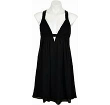 Cache Dresses | Cache Silk Chiffon Beaded Open Back Mini Dress | Color: Black | Size: 4