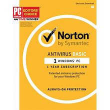 Norton Antivirus - 1PC 1 Year Subscription - Product Key Card - 2019 Ready