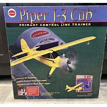Vintage Cox Piper J-3 Cub Gas Control Line Model Airplane 9871 Open Box