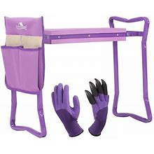 Karmas Product Purple Garden Kneeler And Seat Folding Kneeling Bench Stool With Tool Pouches Soft Eva Foam For Gardening Asiento Garden Kneeler