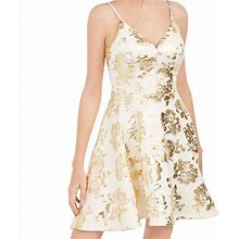 B Darlin Dresses | Metallic Gold Short Formal Dress | Color: Cream/Gold | Size: 2