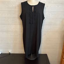 Gap Factory Sleeveless Black Dress With Ruffle Detail Size Xl