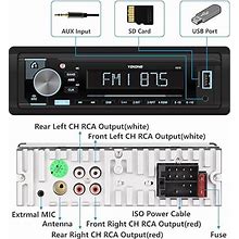 Single Din Car Radio Receiver Automatic Brightness Bluetooth Car Stereo With LCD Display AM / FM Radio MP3 Player USB SD AUX Port Built - In Micropho