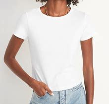 Old Navy Fitted Short-Sleeve Cropped Rib-Knit T-Shirt For Women