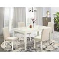 Wayfair Maribeth 5 - Piece Rubberwood Solid Wood Dining Set Wood/Upholstered In White | 30 H In 8Acfba2e390ab23fe0f090112823dc88