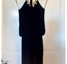 Cache Dresses | Cache Halter Mini Dress | Color: Black/Gold | Size: Xs