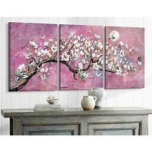 Flower Wall Art Cherry Blossom Purple Wall Paintings Elegant Floral