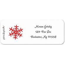 Red Snowflake Return Address Labels - 1 Set Of 60