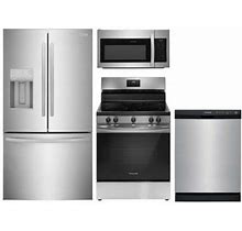 Package 11 - Frigidaire Appliance Package - 4 Piece Appliance Package With Electric Range - Stainless Steel