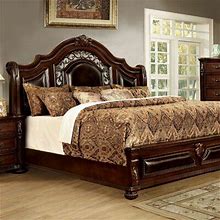 Wayfair Low Profile Standard Bed Wood & Upholstered/ In Brown/Red, Size 66.5 H X 67.25 W X 92.5 D In | W000750308