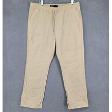Brooklyn Cloth Mens Pants Size Xl Brown Utility Drawstring Straight