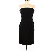 Ann Taylor Casual Dress - Sheath Strapless Strapless: Black Solid Dresses - Women's Size 6