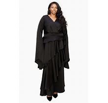 Plus Size Zeta Ruffled Drama Dress - Black