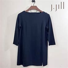 J. Jill Dresses | J. Jill Ponte Knit 3/4 Sleeve Shift Dress | Color: Black | Size: M