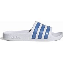 Adidas Adilette Aqua Slide Sandal Kids' | Girl's | White/Blue | Size 2 Youth | Sandals | Athletic