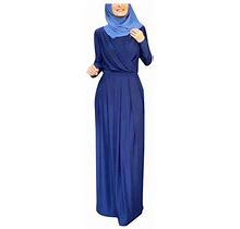 Xinshide Dresses Women Kaftan Abaya Dress Long Sleeve Self Tie Flowy Maxi Dress Elegant Dresses For Women