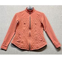 Aventura Clothing Womens Jacket Medium Quilted Coral Soft Fleece Full