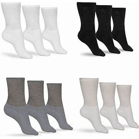 Men's Cotton Diabetic Crew Socks (Assorted) X-Large (Shoe Size 13-15) / 12 Pair