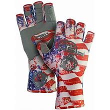 Fish Monkey Gloves Half Finger Guide Glove, Americana, Large - Fm11-Amer-L