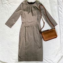 Zara Dresses | Zara Houndstooth Plaid Sheath Dress | Color: Brown/Tan | Size: Xs