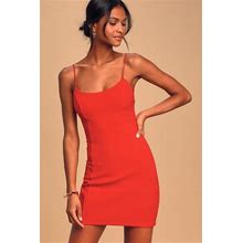 Red Backless Bodycon Mini Dress | Womens | X-Large (Available In XXS, XS, S, M, L) | 100% Polyester | Lulus Exclusive | Dresses On Sale | Stretchy