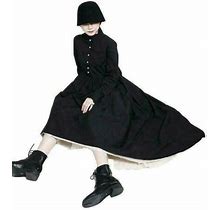 Women's Japanese Design Spring A Line Dress Patchwork Fringed Hem Fashion D