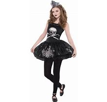 Amscan Zomberina Halloween Costume For Girls, Size Medium 8-10, Includes Dress And Crown