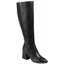 Journee Collection Womens Landree Wide Calf Block Heel Riding Boots | Black | Regular 12 | Boots Riding Boots | Comfort