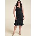 Women's Sleeveless Peplum Midi Dress - Black, Size 3X By Venus