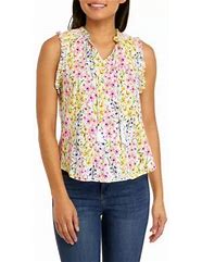 Image result for Crown & Ivy™ Women's Sleeveless Tiered Ruffle Neck Top, XL