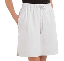 Collections Etc Drawstring Cotton Knit Pull-On Skort With Elastic Waistband - Casual Summer Apparel