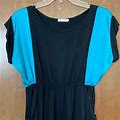 Tea N Rose Dresses | Euc Tea N Rose Turquoise And Black Color Block Dress Size S | Color: Black/Blue | Size: S