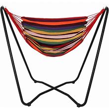 Ultimate Patio Hanging Hammock Chair Swing W/ 2-Point Space-Saving Stand - Sunset - UP-HH22-22HCHAS-SS