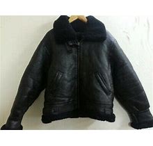 Miritary Clothing Sheep Leather B-3 Flight Jacket Size L Black