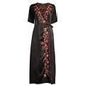 Johnny Was Women's Lilith Embroidered Wrap Midi-Dress - Black - Size XS
