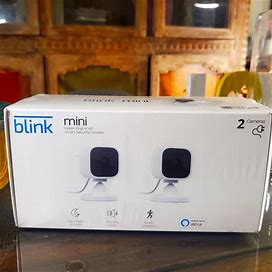 Amazon Blink Mini Cameras, Photo & Video | Blink Mini Indoor (Brand New) Plug-In Hd Smart Security Camera (2 Cameras) White | Color: White | Size: Os