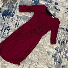 Cato Dresses | Cato Burgundy Dress Below The Knew Short Sleeve Size 6 | Color: Red | Size: 6