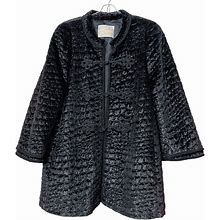 Place Vendome Haute Couture Jackets & Coats | Vintage Place Vendome Haute Couture Shiny Fuzzy Coat Size 36 S Black Mid-Length | Color: Black | Size: S