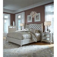 Michael Amini Hollywood Loft Upholstered Standard 4 Piece Bedroom Set Upholstered In Brown/Gray | King | Wayfair 175Fb244b1808d16384bff881981413f