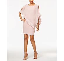 Sl Fashions Metallic-Trim Capelet Sheath Dress - Faded Rose - Size 8