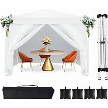 Susici 10X10 Pop Up Canopy Outdoor Tent Party Tent With 4 Sidewalls, Wedding Party Tent Outdoor Canopy Waterproof UV50 Canopy Tent Event Shelter For