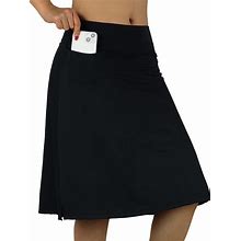 BELE ROY Knee Length Skorts Skirts For Women With Pockets Midi Skirt With Built-In Shorts Golf Tennis Skirt For Casual