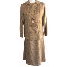 Vintage Dresses | True Vintage Gold Paisley 2Pc Sheath & Jac | Color: Gold | Size: 10