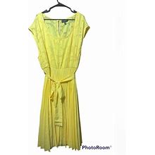 Lane Bryant Dresses | Lane Bryant Lemon Yellow Pleated Dress Size 22/24 | Color: Yellow | Size: 22