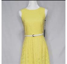 Tommy Hilfiger Dresses | Tommy Hilfiger Yellow Belted A Line Dress. | Color: Yellow | Size: 12