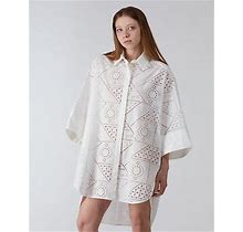 Msgm Eyelet Sangallo Lace Dress White Cotton Summer Oversized Size