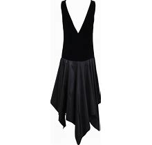 Lanvin Haute Couture Black Velvet & Taffeta Cocktail Dress W/Hanky Hem No.91366