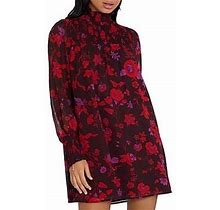 Sanctuary Womens Sparks Fly Floral Smocked Shift Dress