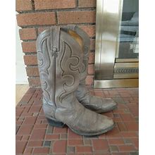Tony Lama Cowboy Boots - Gray With Detailed Stitching- Style 0135 Size 8 D